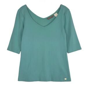 TOMMY BABAMA V-Neck Pima Cotton Tee 3/4 Sleeve Shirt Women’s Size Medium